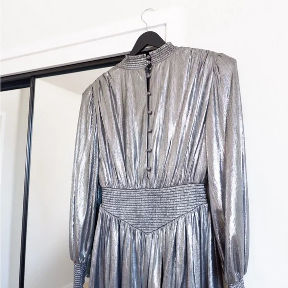 SOLD- RETROFETE Silver Mini Dress - Picture 5 of 11